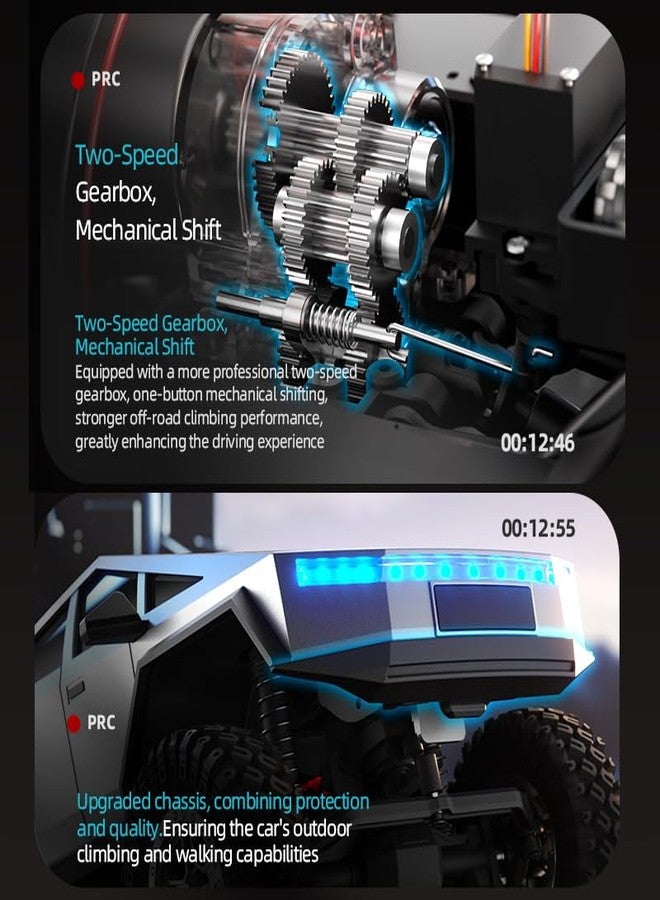 سيارة NBJIALIN RC Cyber Truck - سيارة تحكم عن بعد بمقياس 1:18 للبالغين، سيارة سايبرتراك رباعية الدفع عالية السرعة للطرق الوعرة، سيارة تحكم عن بعد 2.4 جيجاهرتز مقاومة للماء، سيارة مونستر RC لألعاب شاحنات التحكم عن بعد وهدايا - Image 5